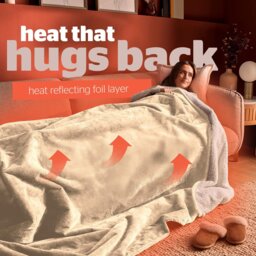 Silentnight Heat Genie Self-Heating Giant Blanket - Natural - thumbnail 2