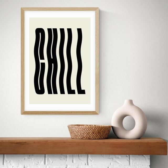 East End Prints Chill Oak Frame Art Print - A2 - image 1
