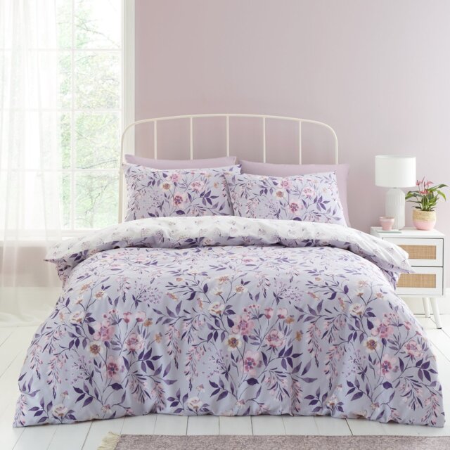 Catherine Lansfield Isadora Floral Purple Bedding Set - King