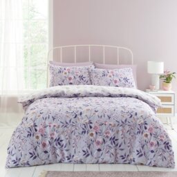 Catherine Lansfield Isadora Floral Purple Bedding Set - King - thumbnail 1