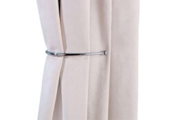 Argos Home Pair of J-Shaped Curtain Holdbacks - Chrome