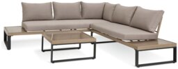 Habitat Zaria 5 Seater Metal Garden Corner Sofa Set -Natural - thumbnail 1