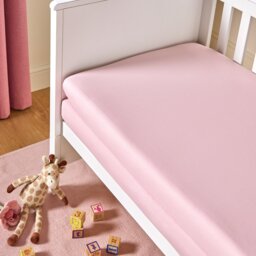 Argos Home Nursery Cotton Jersey 2 Pack Pink Fitted Sheets - Crib