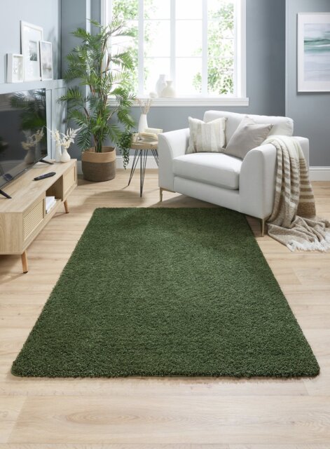 Buddy Forest Green Shaggy Rug - 140x200cm - image 1