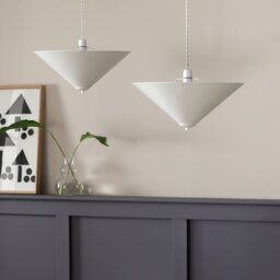 Argos Home Set of 2 Cream Conical Lampshades - 40cm - thumbnail 1