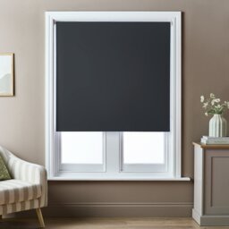 Argos Home No Drill Twist Blackout Black Roller Blind - 120cm - thumbnail 1