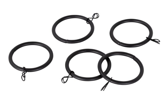 Argos Home 20 Metal Curtain Rings - Black - image 1