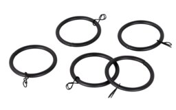 Argos Home 20 Metal Curtain Rings - Black - thumbnail 1