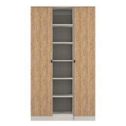 Livara ReadyAssembled Canmore 2 Door Shelf Wardrobe-WhiteOak - thumbnail 2