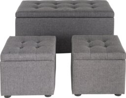 Argos Home Wendover Fabric Ottoman with Stools - Grey - thumbnail 2