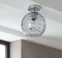 Argos Home Luxe Glass Flush To Ceiling Light - Chrome - thumbnail 1