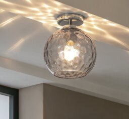 Argos Home Luxe Glass Flush To Ceiling Light - Chrome - thumbnail 2
