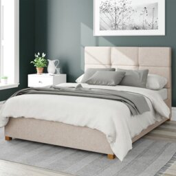 Aspire Caine Twill Superking Ottoman Bedframe - Natural