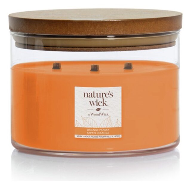Nature's Wick Multiwick Candle - Orange Papaya - image 1