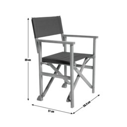 Habitat Folding Wooden Garden Director Chair - Charcoal - thumbnail 2