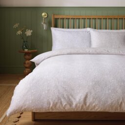 Argos Home Cotton Ditsy Floral Trim Grey Bedding Set- Single