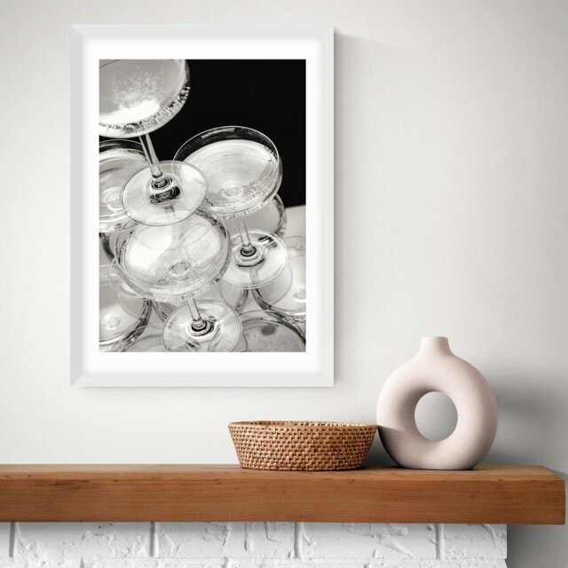 East End Prints Champagne White Frame Art Print - A3 - image 1