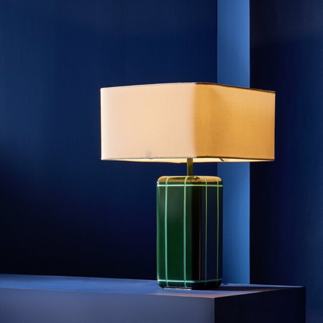Habitat Metro Tile Large Table Lamp 44cm - Dark Green - image 1