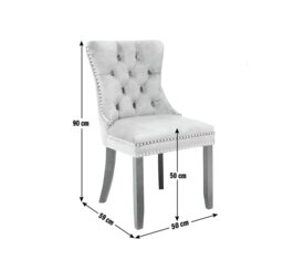 Argos Home Princess Velvet Dining Chair - Charcoal - thumbnail 2