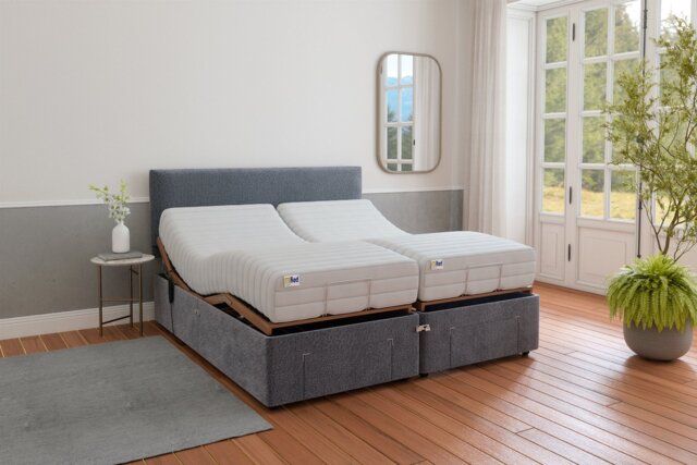 Mibed Memory Superking Adjustable Drawer Bed &Mattress -Grey - image 1