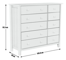 Argos Home Scandinavia 10 Drawer Chest - White - thumbnail 2