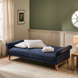 Argos Home Douglas Fabric 3 Seater Clic Clac Sofa Bed - Blue - thumbnail 2