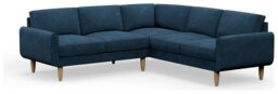 Hutch Plus Velvet Round Arm 5 Seater Corner Sofa - Ink Blue - thumbnail 1