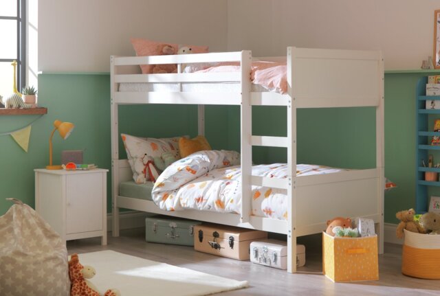 Habitat Detachable Bunk Bed and 2 Kids Mattresses - White - image 1