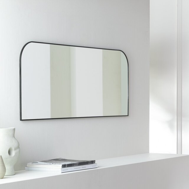 Habitat Black Round Edge Rectangular Wall Mirror - 40x100cm - image 1
