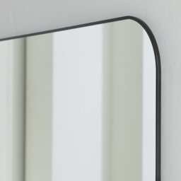Habitat Black Round Edge Rectangular Wall Mirror - 40x100cm - thumbnail 2