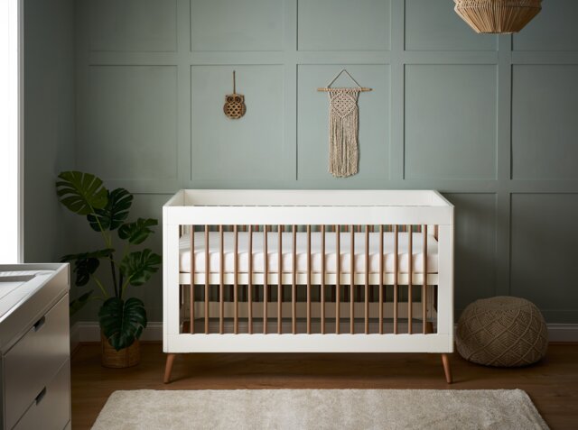 Obaby Maya Cot Bed - White with Natural - image 1