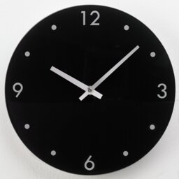 Argos Home Round Glass Wall Clock - Black - thumbnail 1