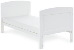 Obaby Grace Cot Bed, Cot Top Changer & Mattress - White - thumbnail 2