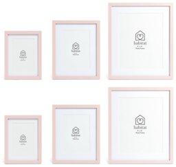 Habitat Pink Wooden 6 Picture Frames - Mixed Sizes - thumbnail 2