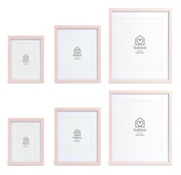 Habitat Pink Wooden 6 Picture Frames - Mixed Sizes