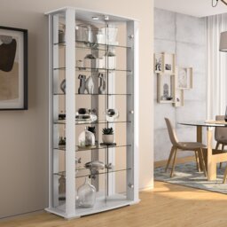 Argos Home Stella 2 Door Mirrored Display Cabinet - White - thumbnail 2