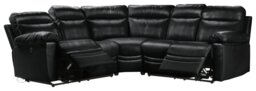 Argos Home Paolo Leather Power Recliner Corner Sofa - Black - thumbnail 1
