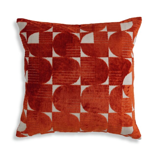 Habitat Jaquard Effect Cushion - Orange - 43x43cm - image 1