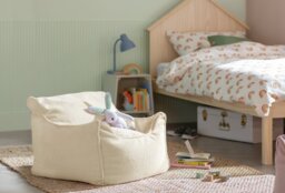Kaikoo Kids Single Chair Boucle Bean Bag - Off White - thumbnail 2