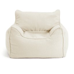 Kaikoo Kids Single Chair Boucle Bean Bag Off White by Argos