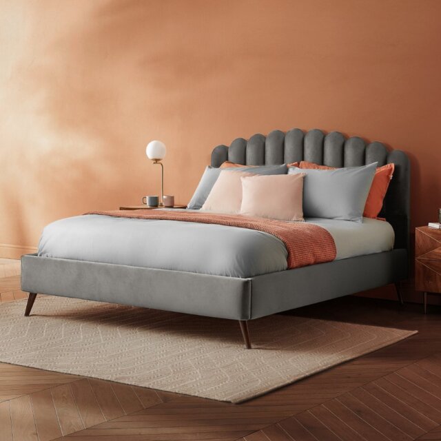 Silentnight Oriana Double Velvet Bed Frame - Silver - image 1