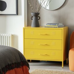Habitat Stevie 3 Drawer Chest - Mustard - thumbnail 1