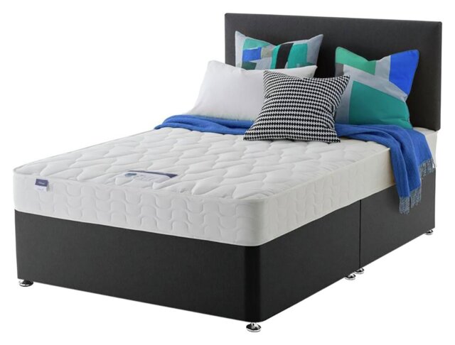 Silentnight Travis Double Divan Bed - Charcoal - image 1