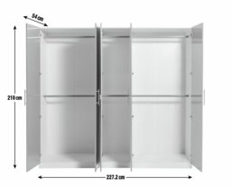 Habitat Munich 5 Door Mirror Wardrobe - White - thumbnail 2