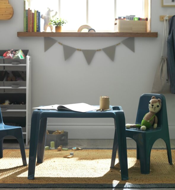 Bica Kids Plastic Table Navy by Argos