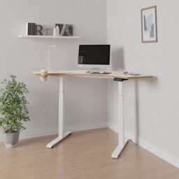 Koble Gino Corner Height Adjustable Desk - Light Wood - thumbnail 2