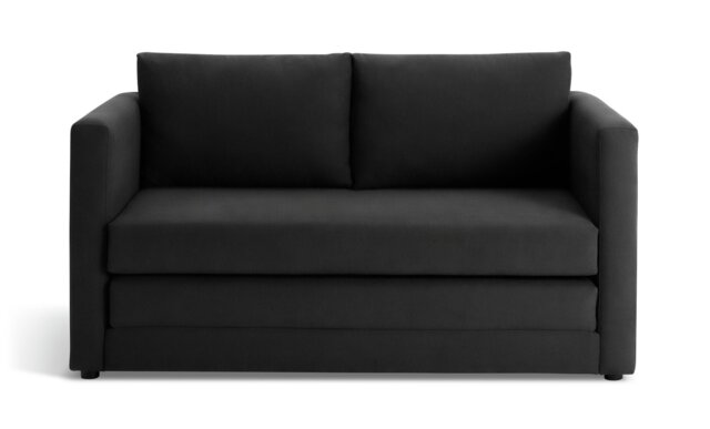 Argos Home Lucy Faux Leather Sofa Bed - Black - image 1