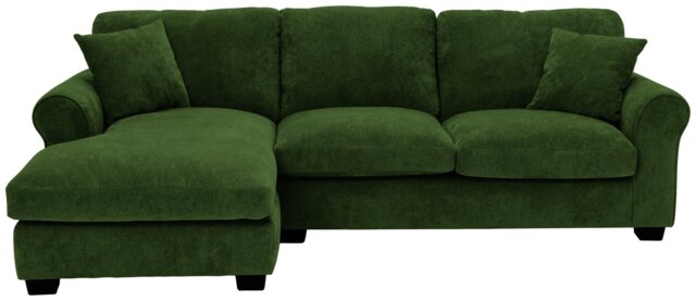 Args Home Taylor Fabric Left Hand Chaise Corner Sofa - Green - image 1