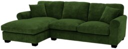 Args Home Taylor Fabric Left Hand Chaise Corner Sofa - Green - thumbnail 2