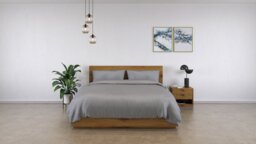 Panda Bamboo Quiet Grey Duvet Cover - King Size - thumbnail 2